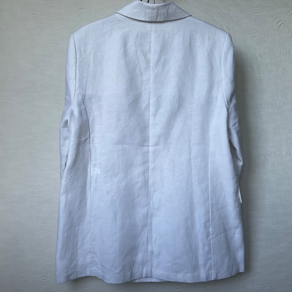 Banana Republic White Linen Blazer Double Breasted Summer Jacket Size 12 - Picture 4 of 15